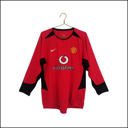 Manchester United - Camiseta retro de manga larga de local 02/04