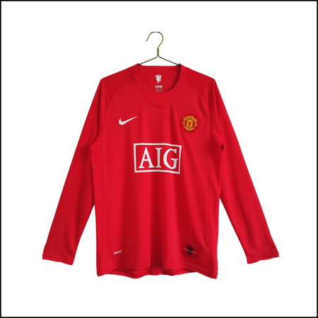 Manchester United - Camiseta retro de local de manga larga 07/09